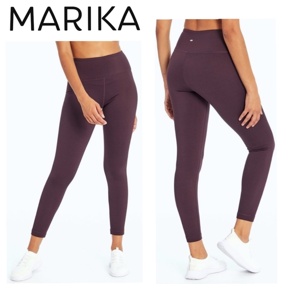 Marika Wild Plum Chill-Tek Soft Fleece Lined Active High Waist Active Leggings S - Picture 16 of 16
